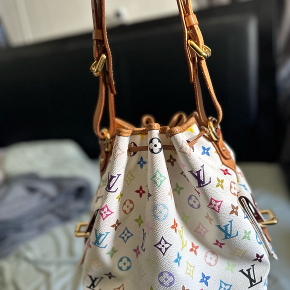 Authentic Louis Vuitton Monogram Multicolor Petit Noe White - Picture 4 of 9